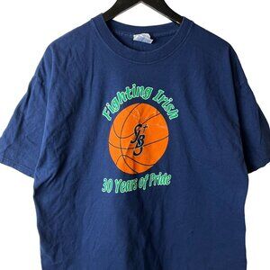 Vintage Y2K Fighting Irish T Shirt Blue XL Extra Large Clover Graphic Tee
